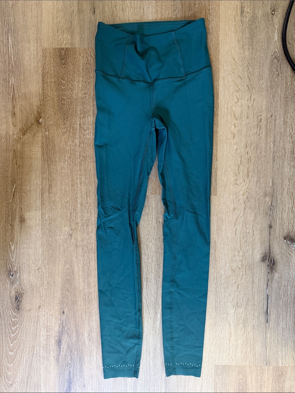 lululemon athletica Teal Green High-Rise Leggings with Perforated Details